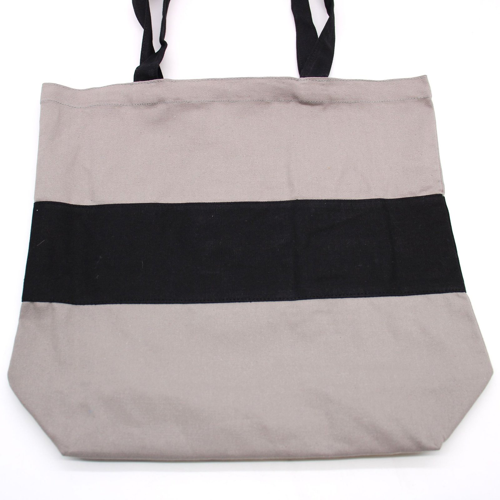 minimalist two tone cotton shopping bag grey black Minimalist Two Tone Cotton Shopping Bag Grey Black