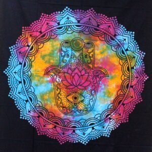 Protective Black Hamsa Cotton Double Bedspread