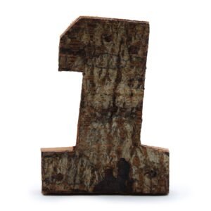 Rustic Home Number Decoration Natural Bark 1