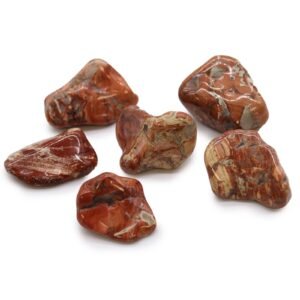 Grounding Tumbled Stones Set Light Brecciated Jasper