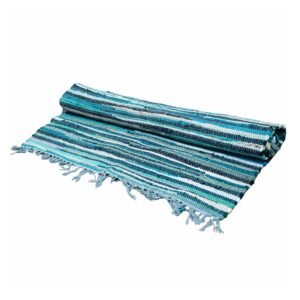 Soothing Coastal Rag Rug Aqua Blues