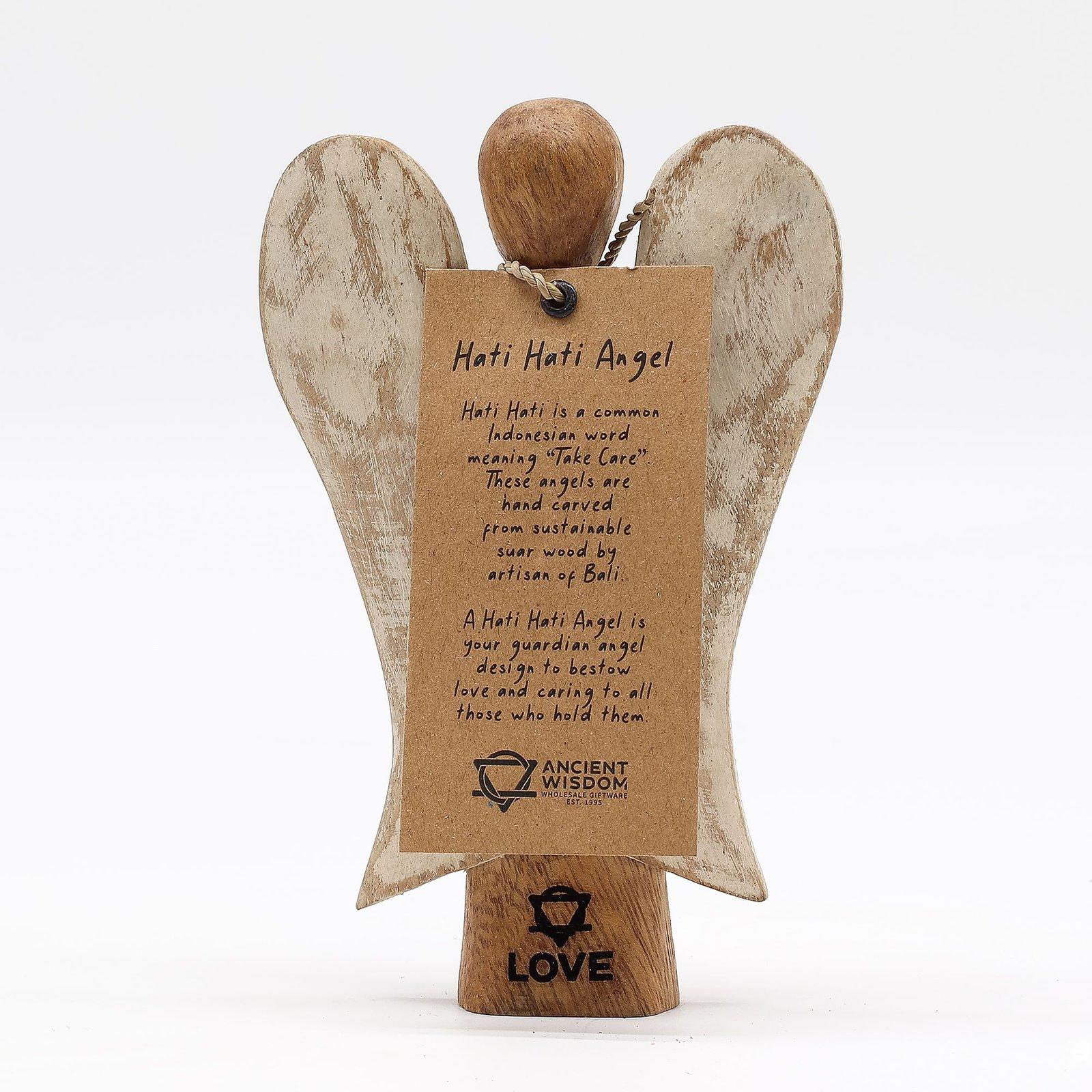 nurturing love guardian angel suar wood 15cm Nurturing Love Guardian Angel Suar Wood 15cm - Image 4