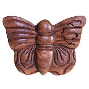 Transformative Keepsake Puzzle Box Butterfly Wood