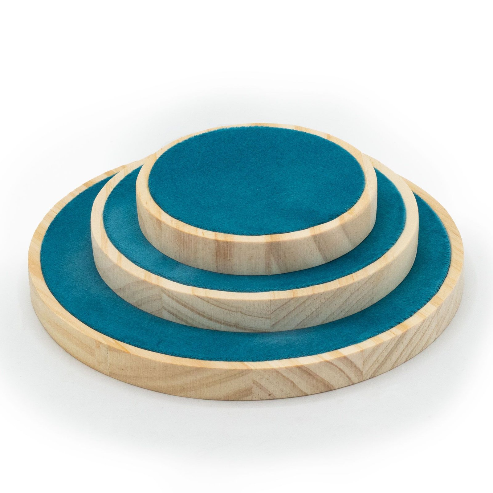 layered round velvet jewelry display set Layered Round Velvet Jewelry Display Set - Image 2