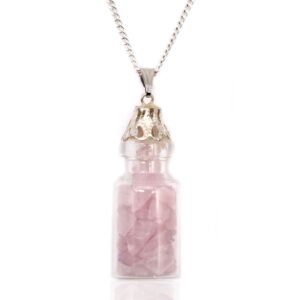Self-Love Bottled Gemstone Necklace Rose Quartz