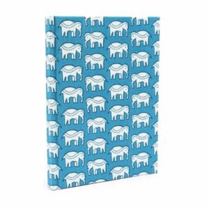 Journey Notes Cotton Notebook Teal Elephants