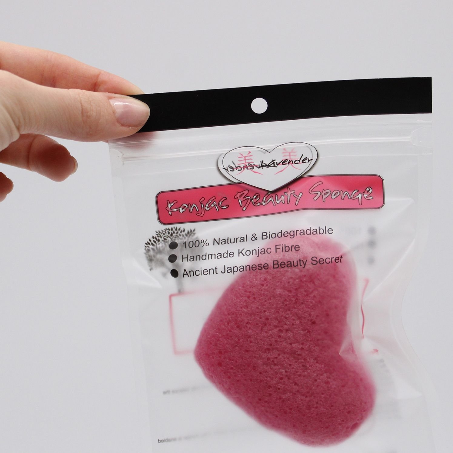 calming heart konjac sponge lavender infused Calming Heart Konjac Sponge Lavender Infused - Image 3