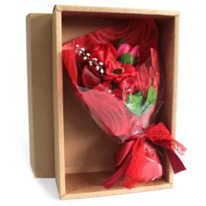 Romantic Bath Soap Flower Bouquet Red