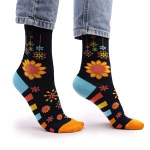Serene Bloom Bamboo Socks Mandala Flowers