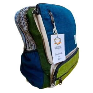 Calm Commute Boxy Hemp Backpack Teal Sage