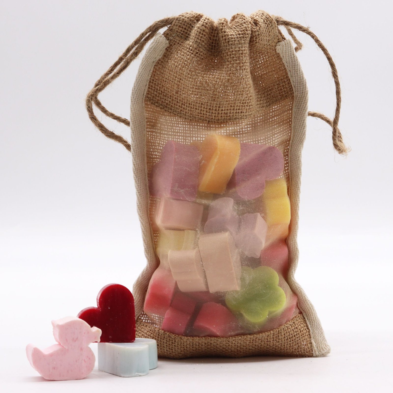 rustic gift pouch in washed jute large Rustic Gift Pouch in Washed Jute Large