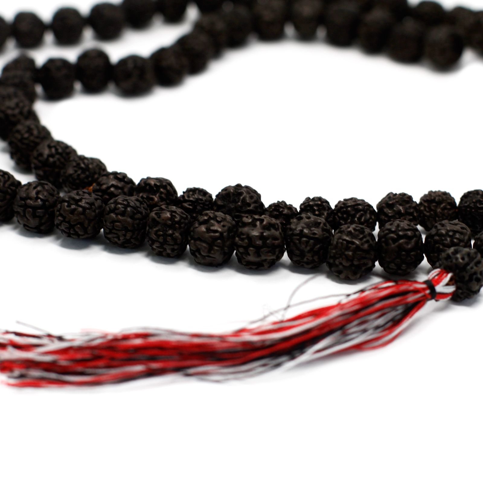 grounding meditation mala necklace dark rudraksha Grounding Meditation Mala Necklace Dark Rudraksha - Image 2