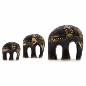 Harmonising Brass Elephant Art Trio Set
