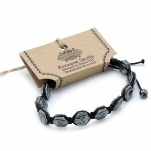 Protective Warrior Shamballa Bracelet Hematite Skulls