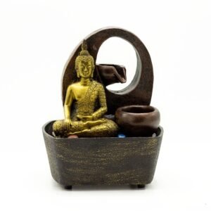 Tranquility Tabletop Fountain with Golden Buddha