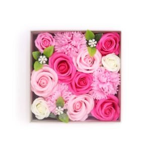 New Arrival Celebration Soap Flower Box Pink Square