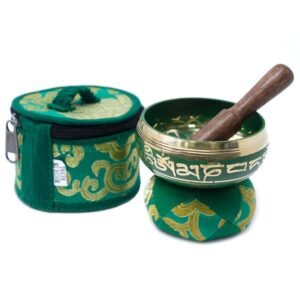 Heart Serenity Mini Green Singing Bowl Set