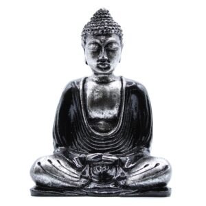 Balancing Black and Grey Buddha Resin Statue