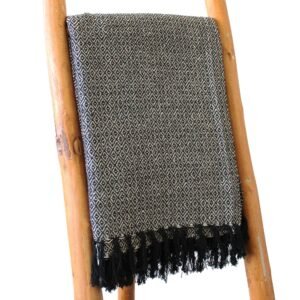 Timeless Boho Cotton Throw Charcoal Diamond