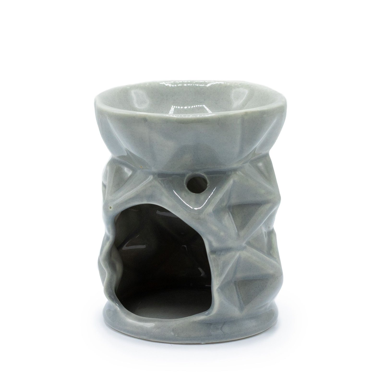 balanced aura geometric ceramic oil burner grey Balanced Aura Geometric Ceramic Oil Burner Grey - Image 2