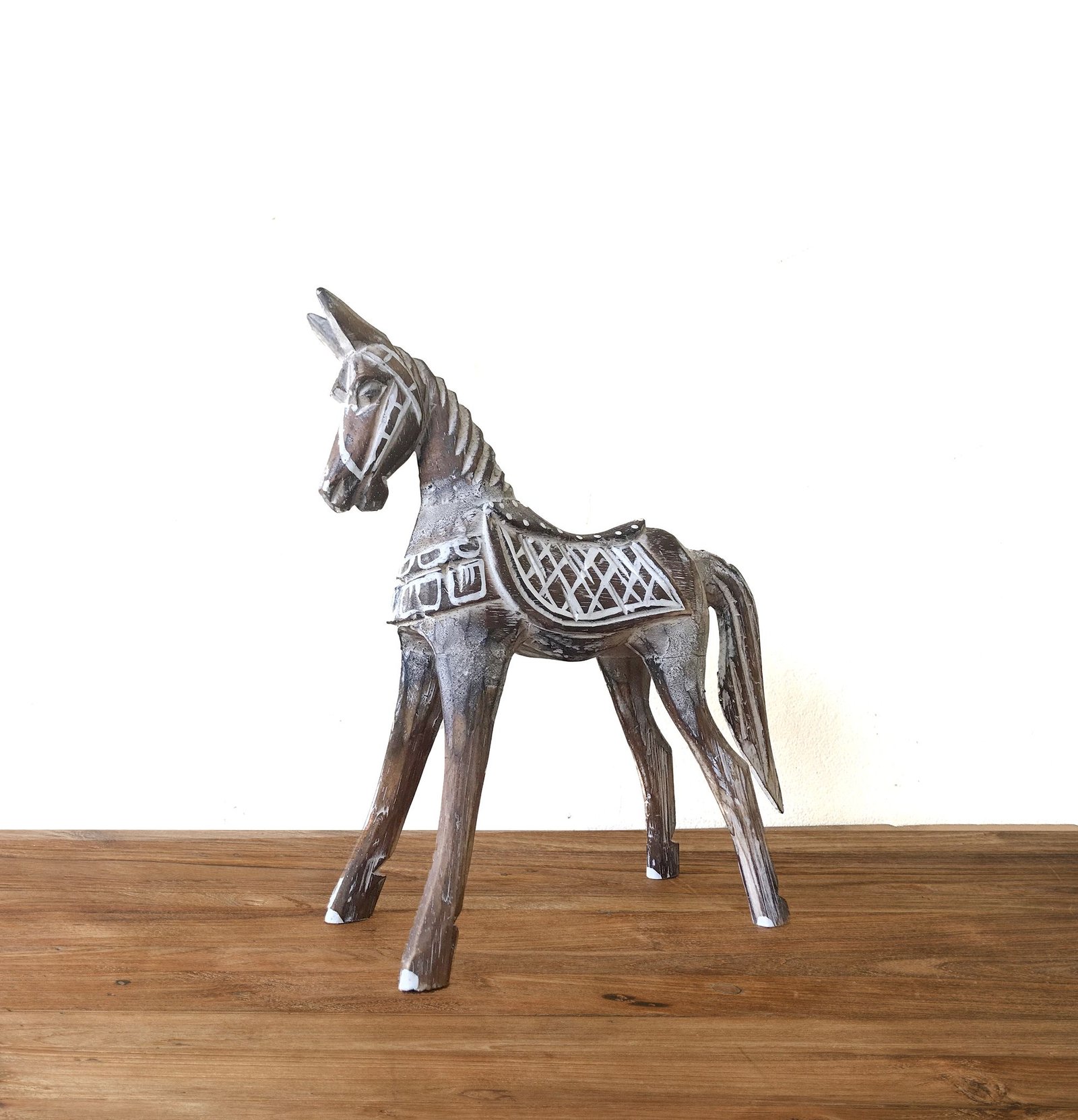 vintage spirit horse statue antique wood medium Vintage Spirit Horse Statue Antique Wood Medium - Image 3