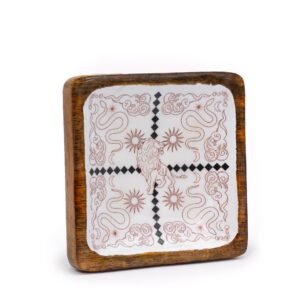 Playful Enameled Square Trinket Tray Hare