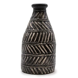 Sculpted Tapered Terracotta Vase Chocolate