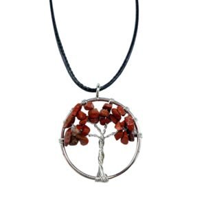 Stabilising Energy Tree of Life Red Jasper Pendant