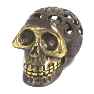 Mystic Vintage Brass Skull Altar Ornament