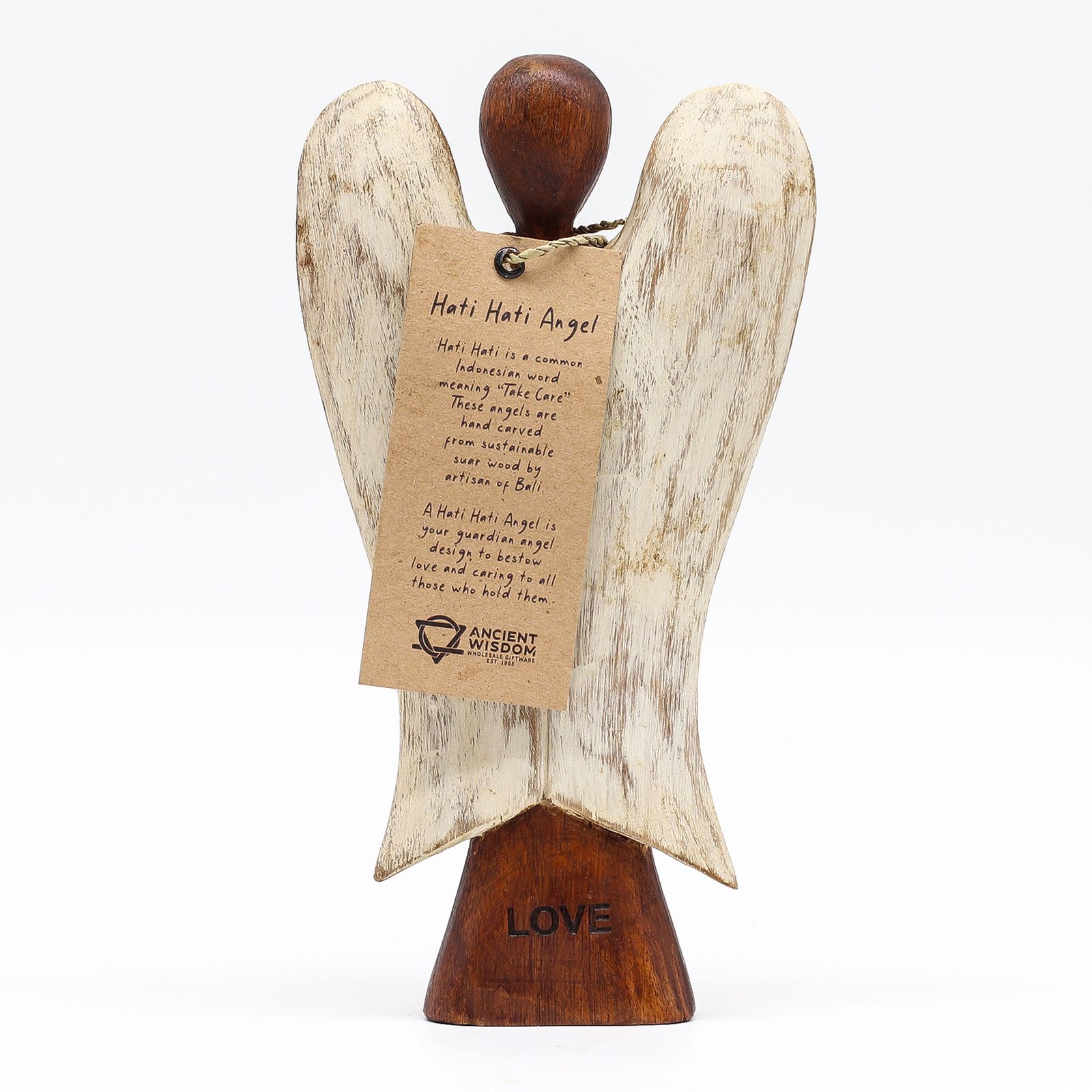 nurturing love guardian angel suar wood 20cm Nurturing Love Guardian Angel Suar Wood 20cm - Image 3