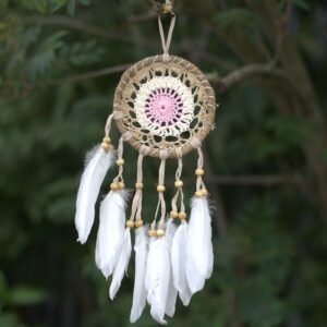 Gentle Harmony Pastel Pink Macramé Dreamcatcher