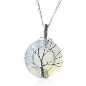 Dreamy Light Tree of Life Opalite Necklace