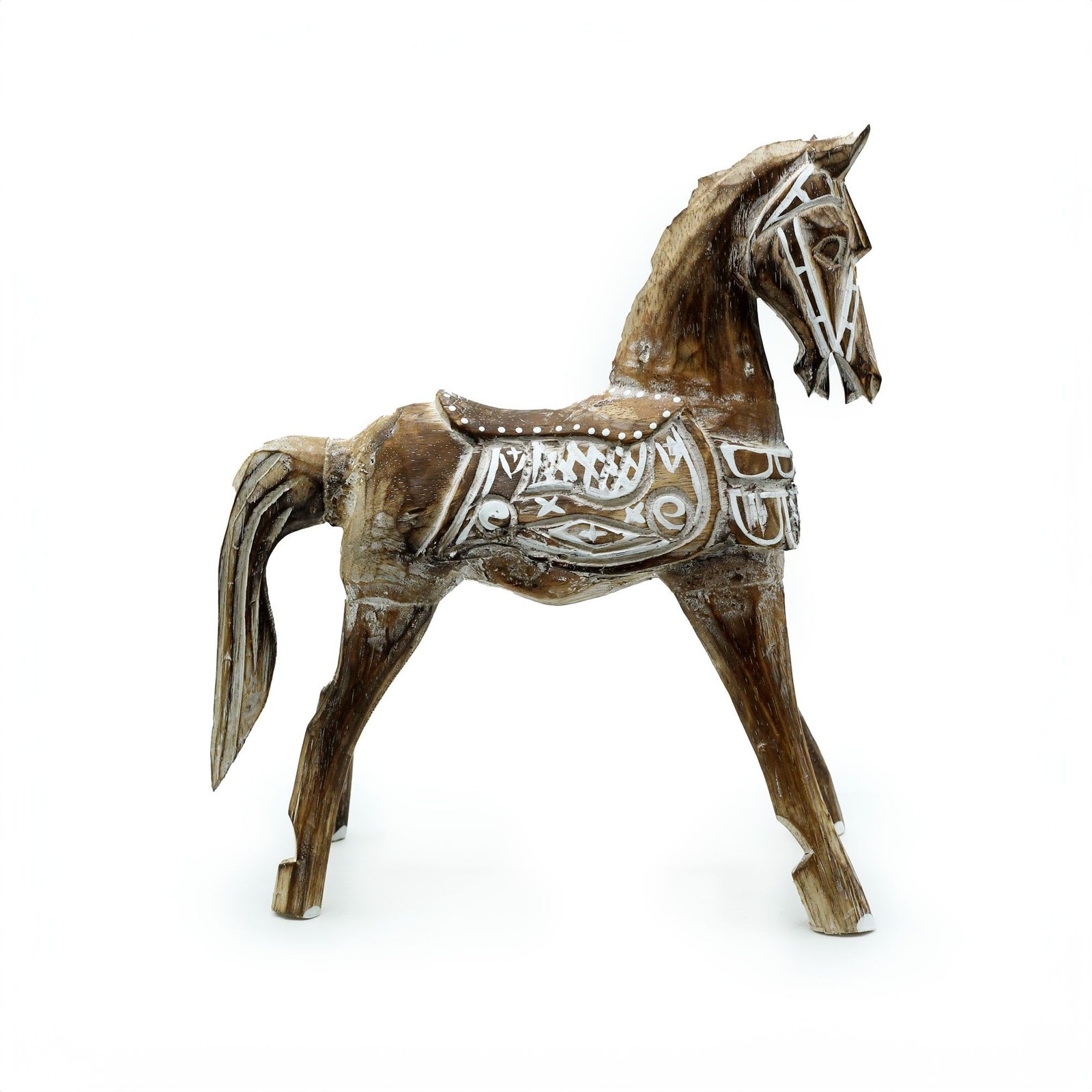vintage spirit horse statue antique wood medium Vintage Spirit Horse Statue Antique Wood Medium - Image 2