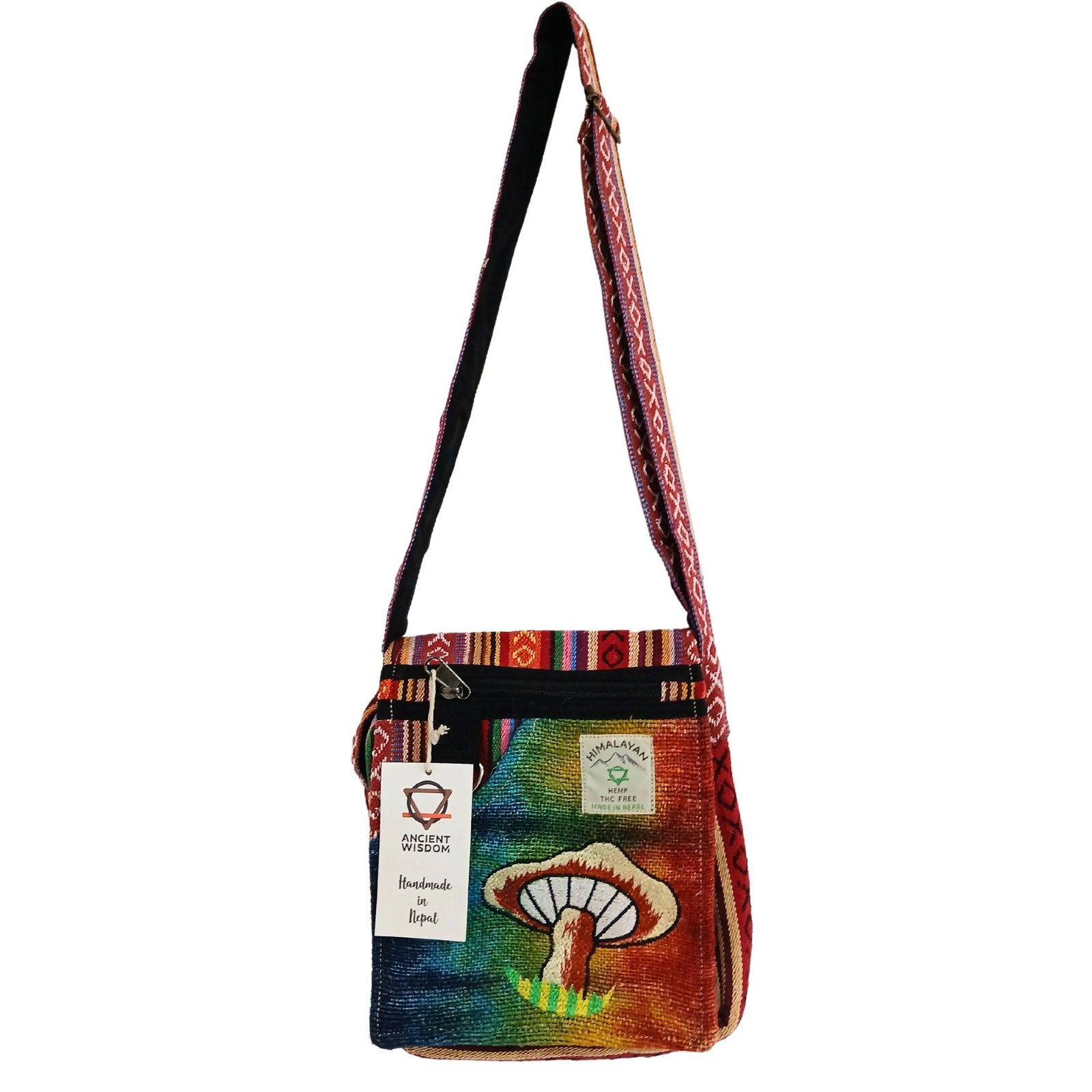 joyful festival crossbody bag hemp mushrooms Joyful Festival Crossbody Bag Hemp Mushrooms - Image 4