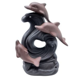 Ocean Tranquility Backflow Incense Burner Dolphins