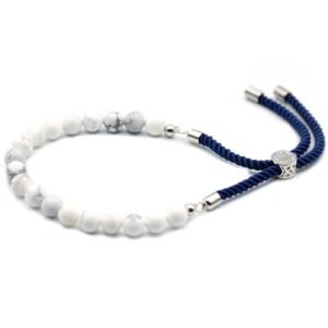 Tranquil Focus Navy String Bracelet White Howlite