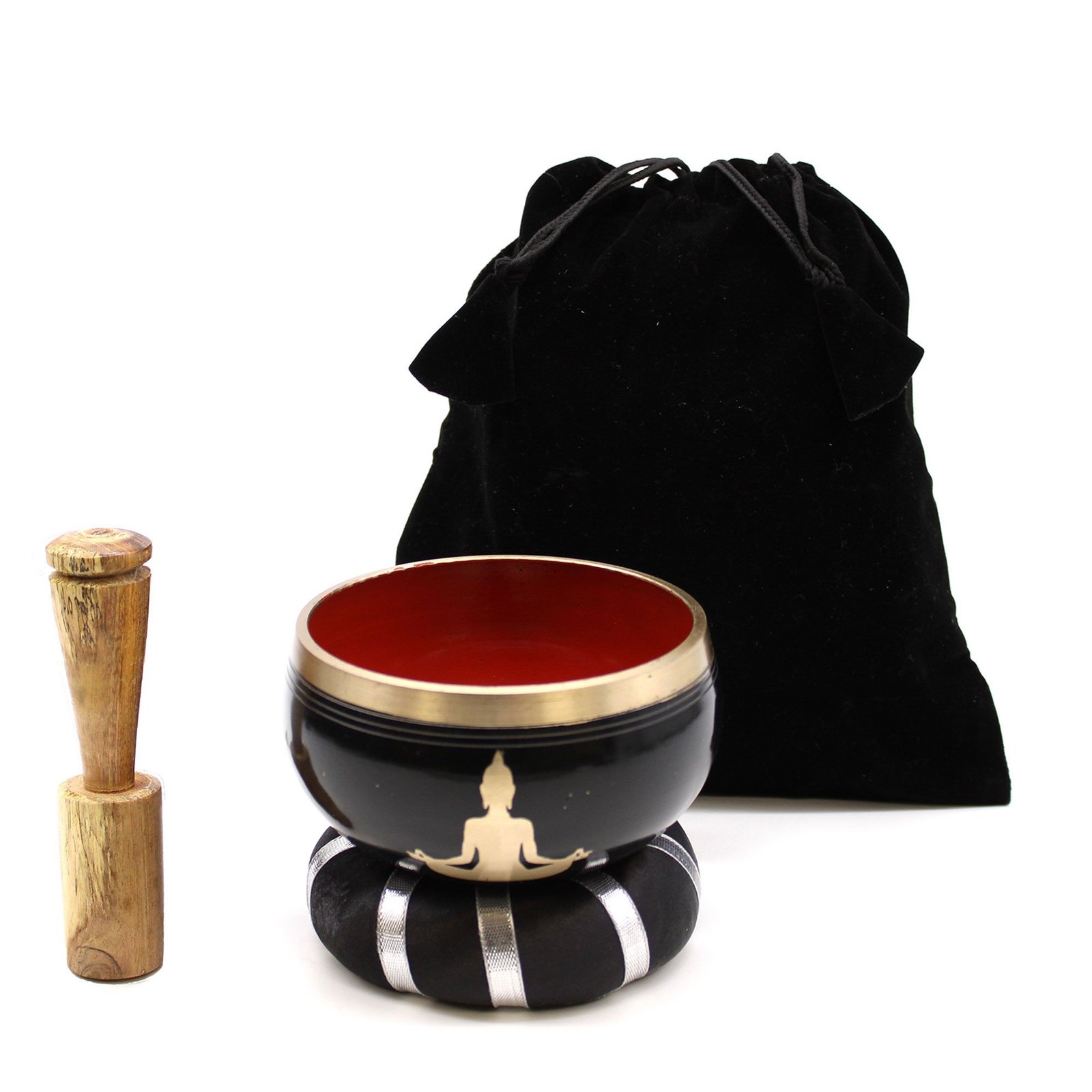 serenity buddha singing bowl set black orange Serenity Buddha Singing Bowl Set Black Orange