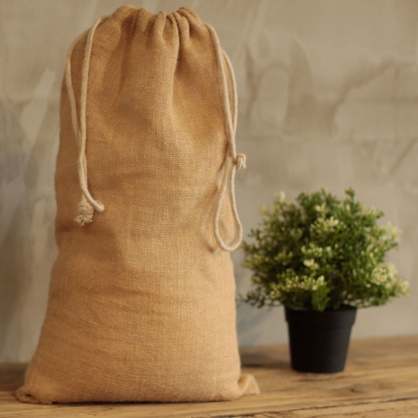 eco gift drawstring pouch natural jute large Eco Gift Drawstring Pouch Natural Jute Large - Image 3