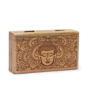 Mindful Keepsake Box Buddha Black Engraved
