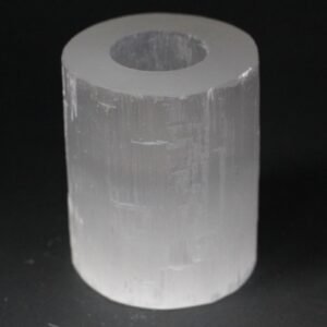 Serene Glow Cylinder Selenite Candle Holder 10cm