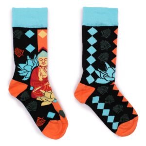 Tranquil Steps Bamboo Socks Blue Buddha Lotus