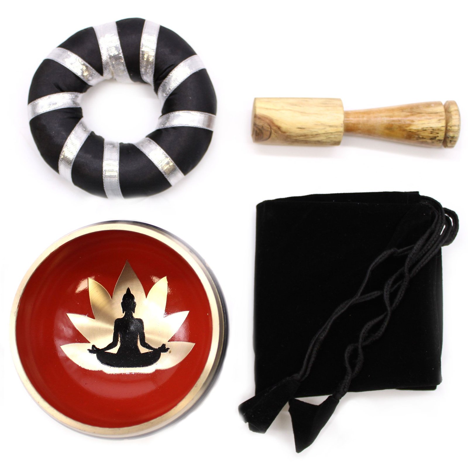 serenity buddha singing bowl set black orange Serenity Buddha Singing Bowl Set Black Orange - Image 2
