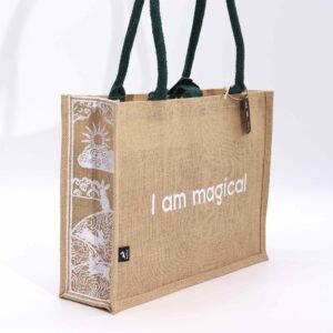 Whimsical Eco Jute Tote Bag I Am Magical