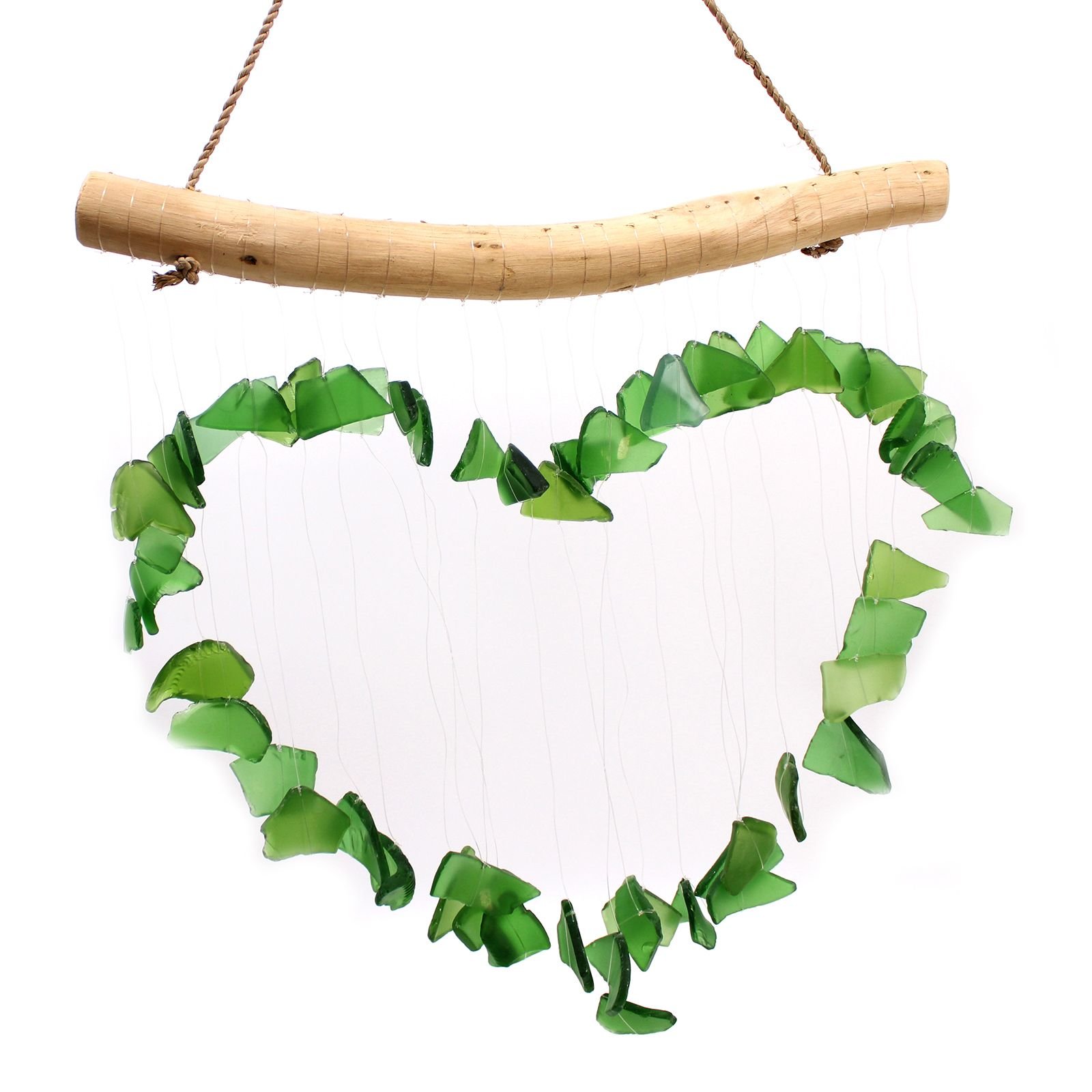 heartfelt love wind chime green recycled glass Heartfelt Love Wind Chime Green Recycled Glass - Image 7