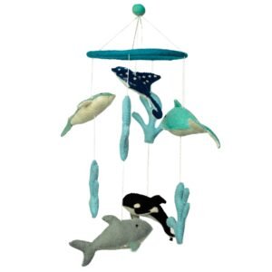 Calming Nursery Felt Mobile Dolphins Sealife