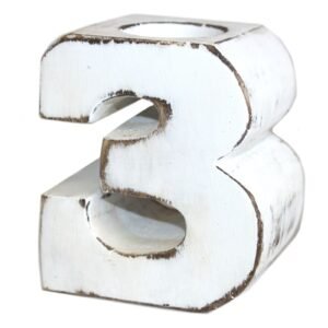 Celebration Tealight Holder Wooden Number Three