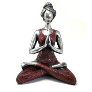 Soulful Yoga Lady Statue Silver Bordeaux
