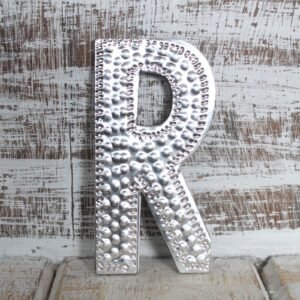 Modern Monogram Decor Letter R Aluminum
