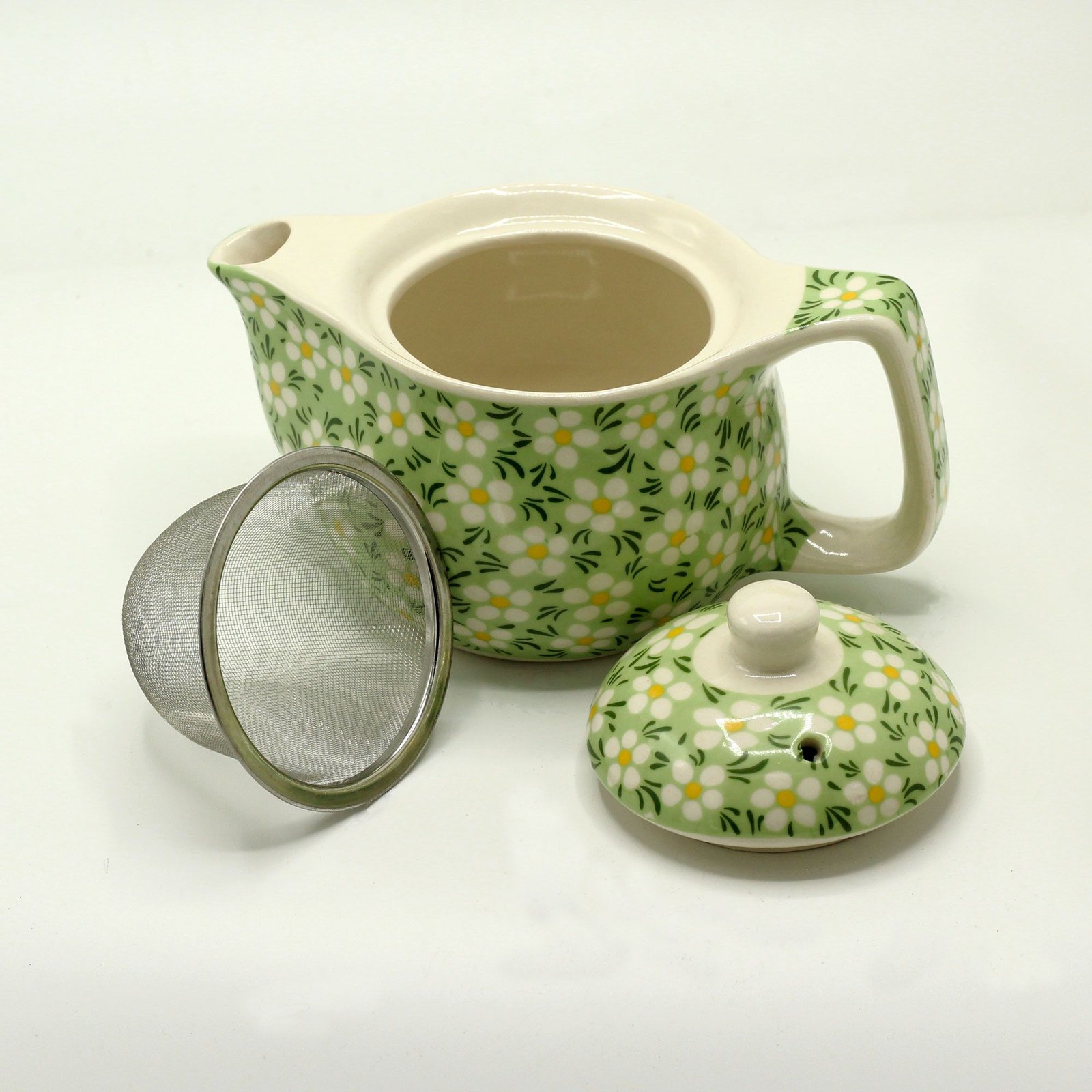 uplifting herbal teapot green daisy motif Uplifting Herbal Teapot Green Daisy Motif - Image 2
