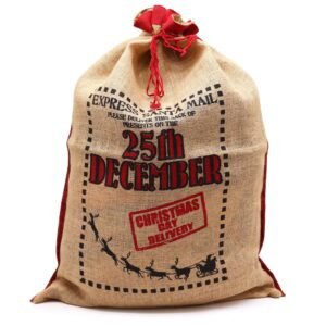 Timeless Jute Santa Gift Sack 25 December